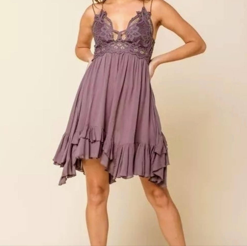 FP One Adella Slip Dress Charcoal Small Free People Pre-owned